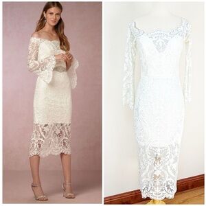 Anthropologie BHLDN Thurley Elegant White Lace Dress